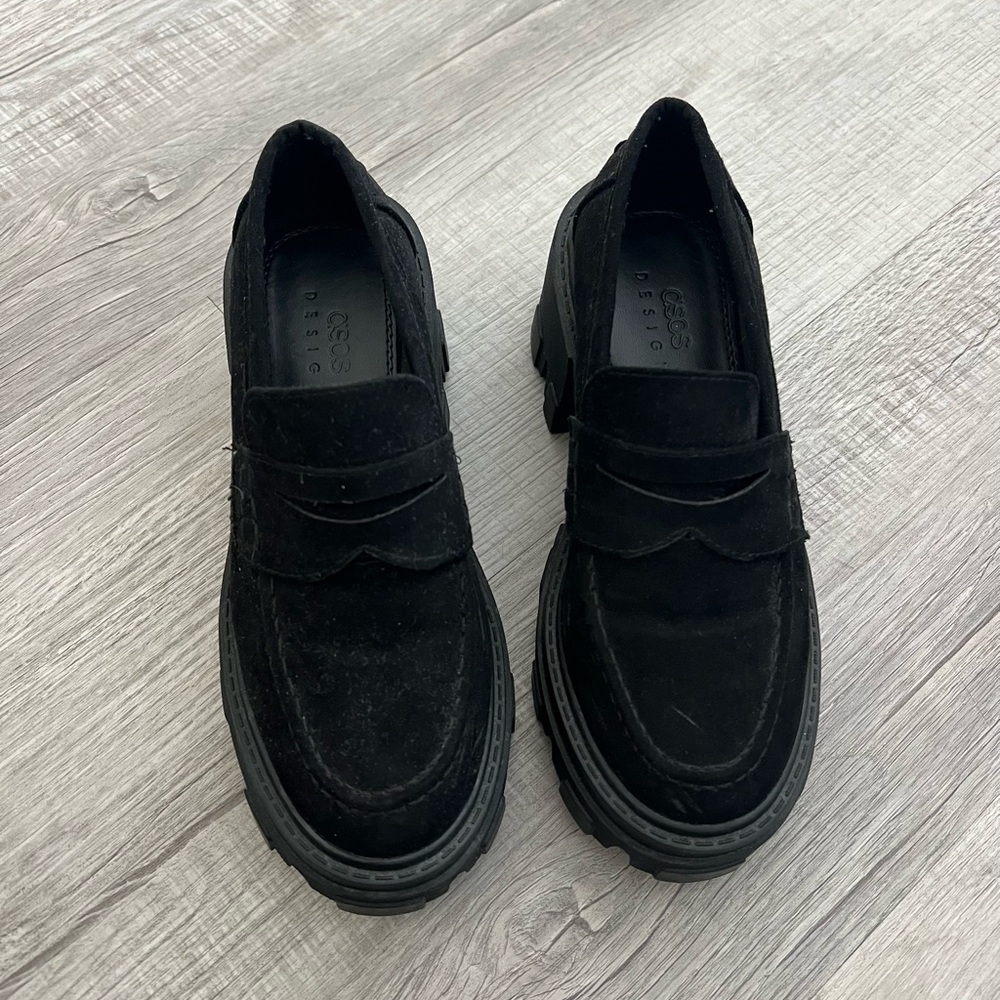 ASOS Women’s Platform Black Suede Loafers